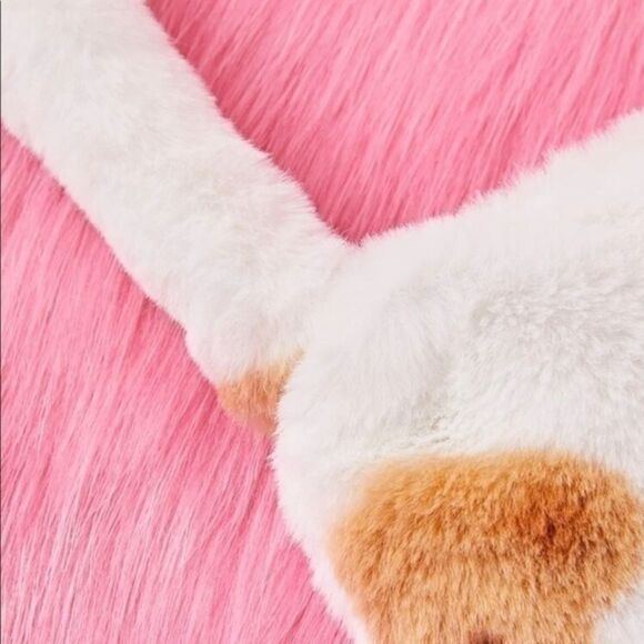 Kawaiiluv Faux Fluffy Fur Bear 🐻 print Shoulder Bag! - Picture 3 of 5